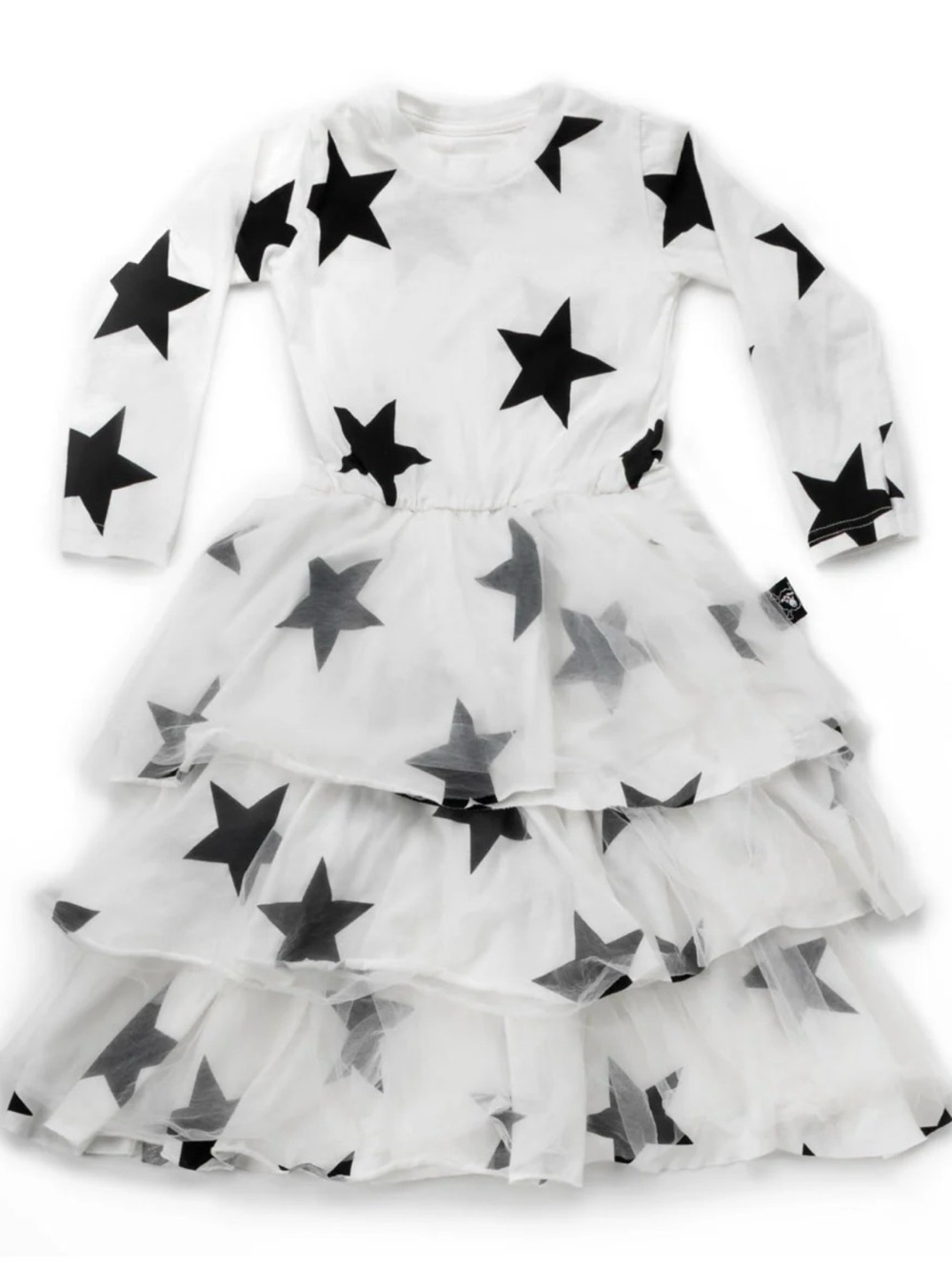 nununu White Dress with Black Stars